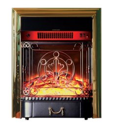 Каминокомплект Interflame Аспен белый патина с очагом Majestic FX M Brass